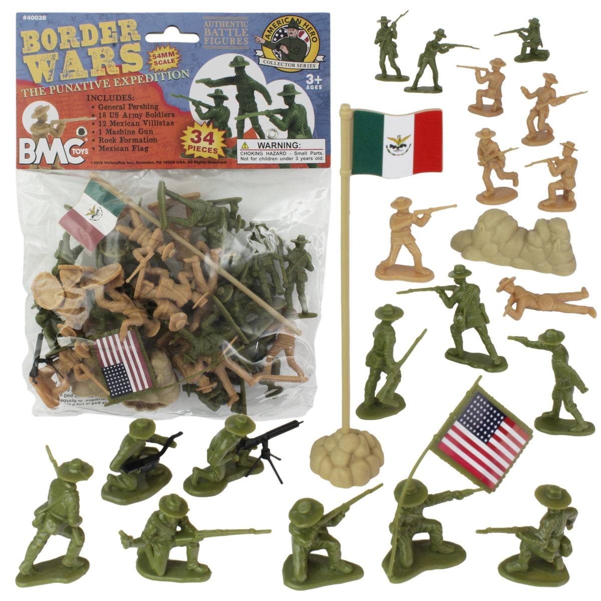 BMC Border Wars US Army vs. Mexican Villistas - 34pc Plastic Army