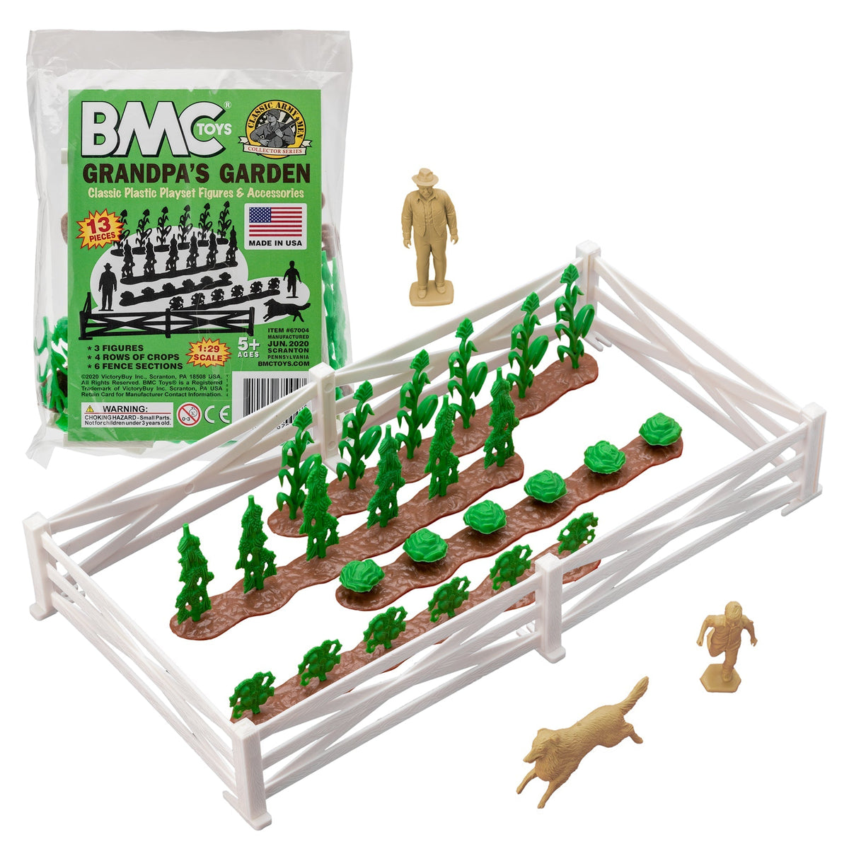 CAW モスカート 165P 6個セット BMC Classic Marx Grandpa's Garden Plastic Farm Dog & Crops Playset