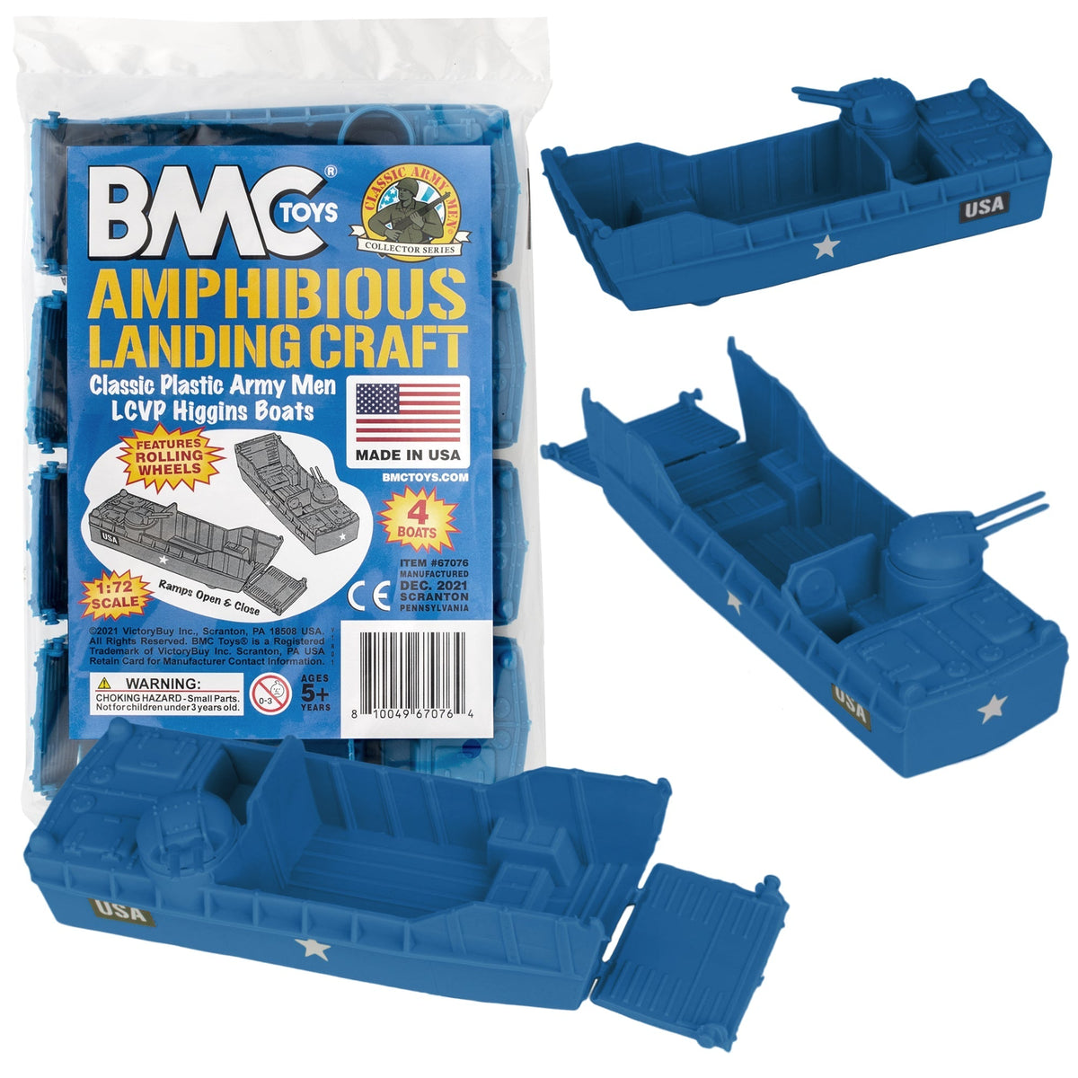 BMC Classic Marx Landing Craft Blue Plastic Army Men Vehicle