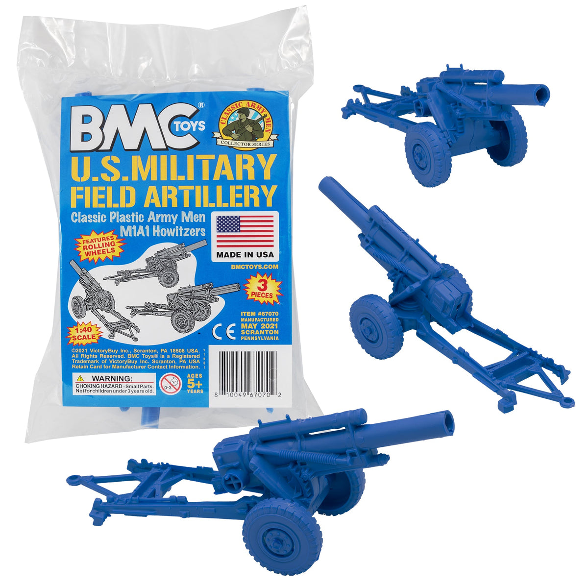 1/6　12インチ　BRITISH ARMY BLUES BMC Classic Marx Military HOWITZERS Blue Plastic Army Men