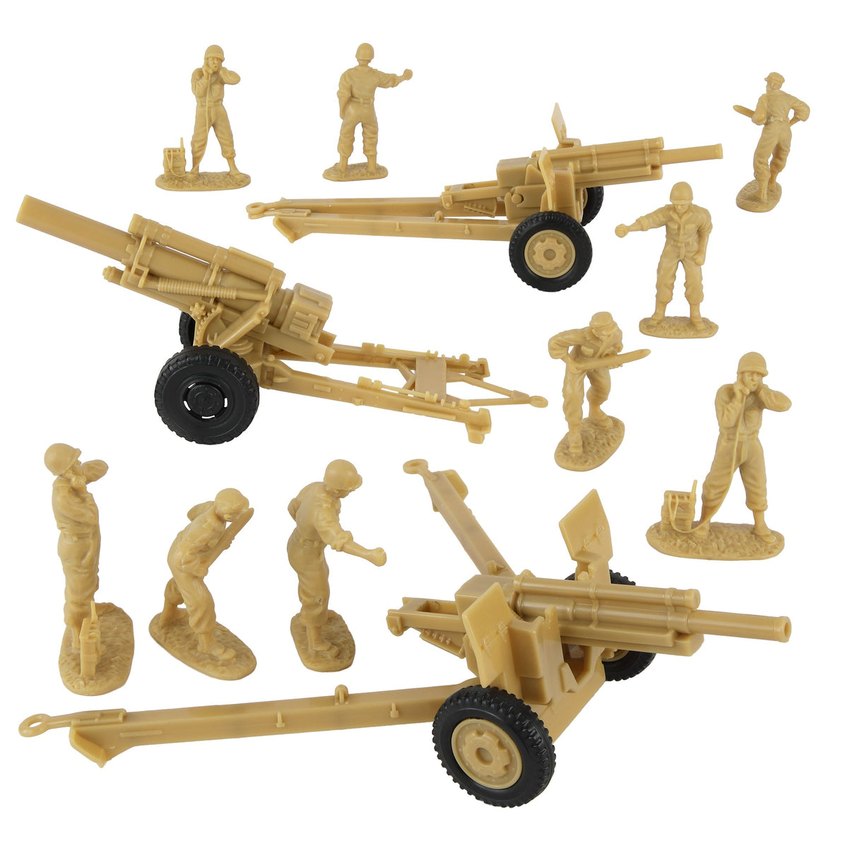 BMC CTS WW2 US Howitzer Artillery Tan Plastic Army Men Playset