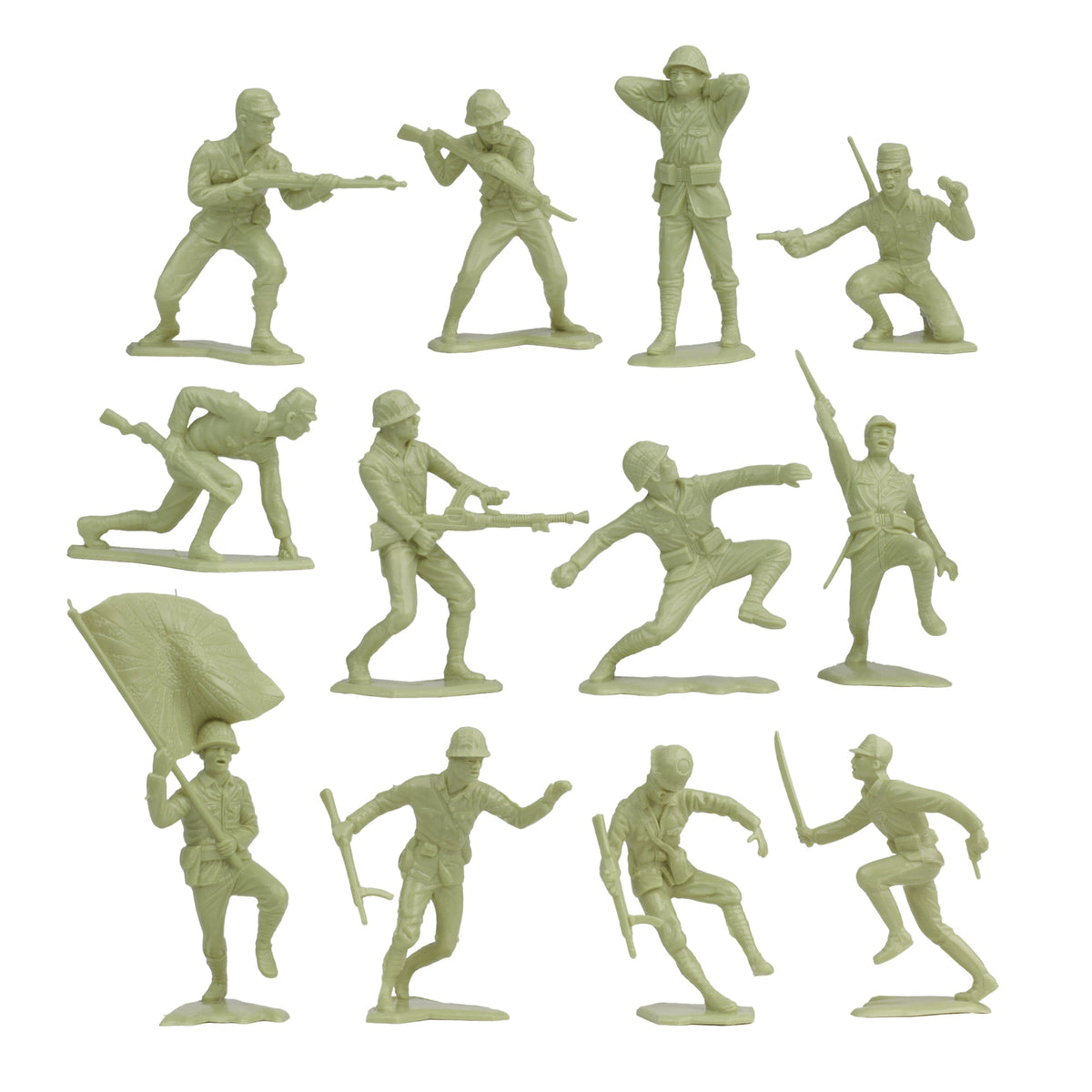 BMC Classic Marx Japanese Plastic Army Men - 32pc WW2 Soldier