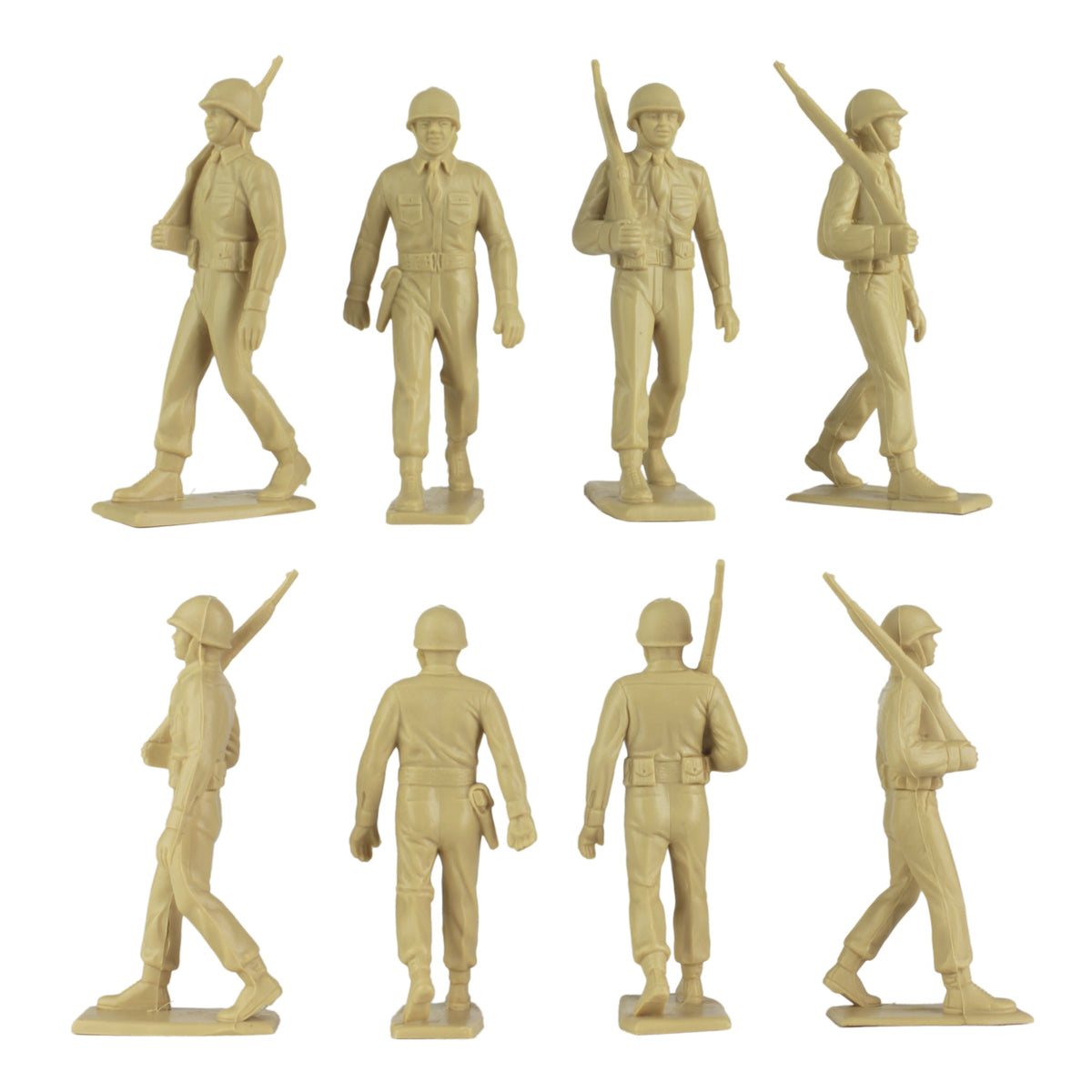 BMC Marx Plastic Army Men Marching US Soldiers - Tan 27pc Figures