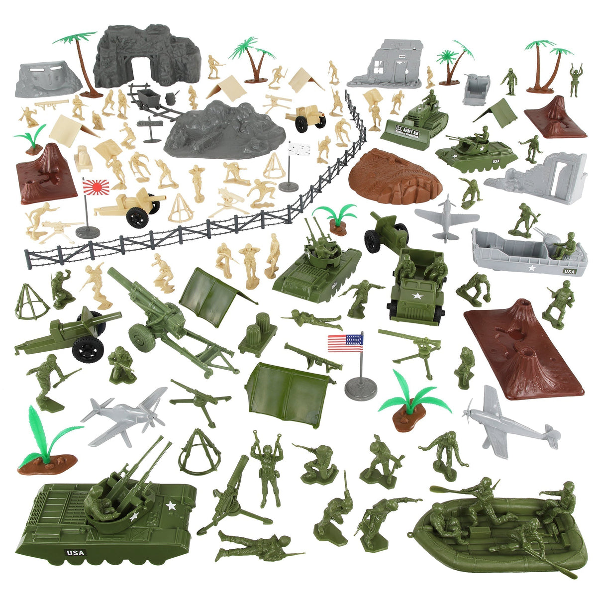 BMC Classic WWII Pacific Theater Battle 134pc Plastic Army Men