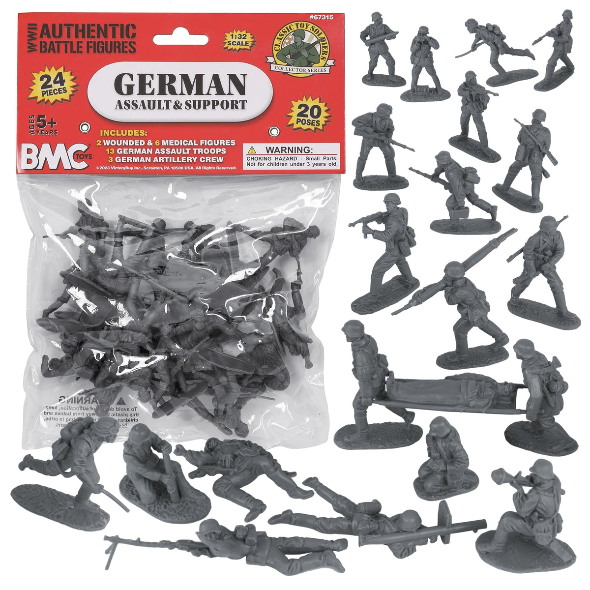 BMC CTS WW2 German Assault Medics Plastic Army Men Gray Soldier