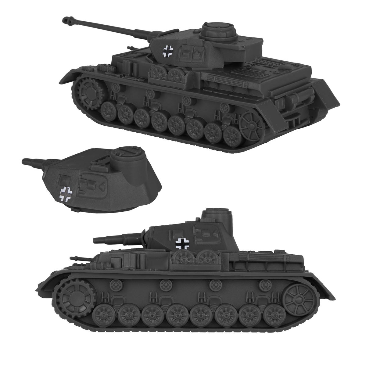 BMC CTS WW2 German Panzer IV Tank - Dark Gray 1:38 Plastic Army