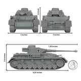 BMC Toys Classic Toy Soldiers WW2 Tank German Panzer Tank Gray Color Scale