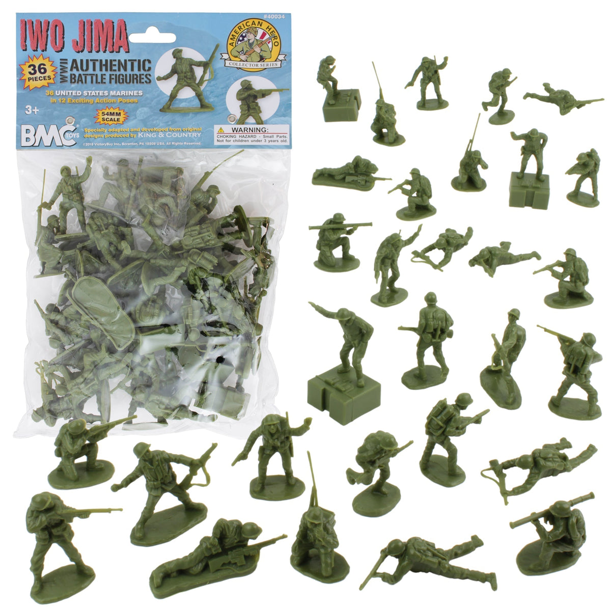 Be Water　ヴィンテージ　U.S. Army Military BMC WW2 Iwo Jima US Marines Plastic Army Men American Soldier
