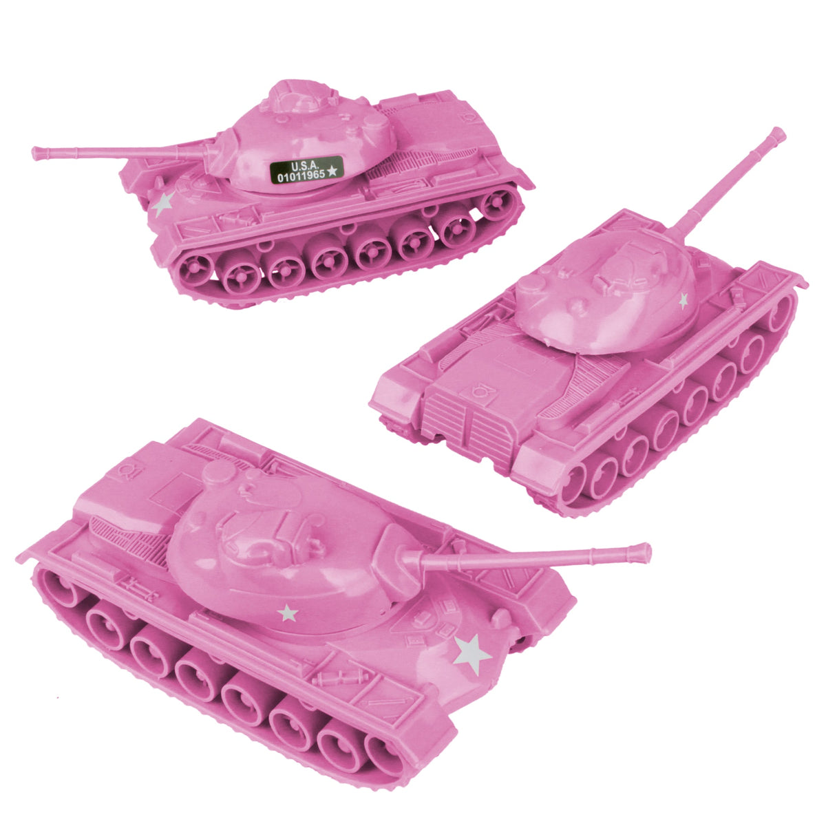 TimMee Toy TANKS for Plastic Army Men Pink WW2 3pc - Made in