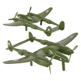 Tim Mee Toy WW2 P-38 Lightning OD Green Color Plastic Fighter Planes Vignette