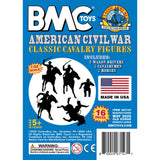 BMC Toys Classic Marx American Civil War Blue color Cavalry Riders and Soft-White color Horses 16pc Insert Card Art