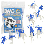 BMC Toys Classic Marx American Civil War Blue color Cavalry Riders and Soft-White color Horses 16pc Main Image