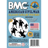 BMC Toys Classic Marx American Civil War Powder-Blue color Cavalry Riders and Rust-Brown color Horses 16pc Insert Card Art