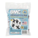 BMC Toys Classic Marx American Civil War Powder-Blue color Cavalry Riders and Rust-Brown color Horses 16pc Package