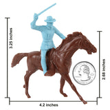 BMC Toys Classic Marx American Civil War Powder-Blue color Cavalry Riders and Rust-Brown color Horses 16pc Scale