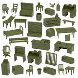 BMC Classic Marx Military Base Camp - 32pc Plastic Army Men Playset Accessories