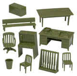 BMC Classic Marx Military Headquarters Army Office Furniture OD-Green Accessory Parts Pack Vignette