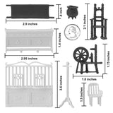 BMC Toys Classic Marx Traditional Antique Doll House and Playset Furniture Soft-White and Coal-Black Colors Scale