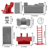 BMC Toys Classic Marx Furniture Modern Gray and Red Colors Scale