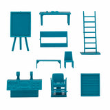 BMC Toys Classic Marx Furniture Modern Space Academy Teal-Blue Color