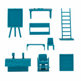 BMC Toys Classic Marx Furniture Modern Space Academy Teal-Blue Color