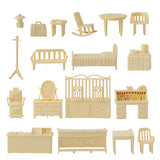 BMC Toys Classic Marx Traditional Antique Western Hotel Doll House and Playset Furniture Cream-White Colors Close Up View
