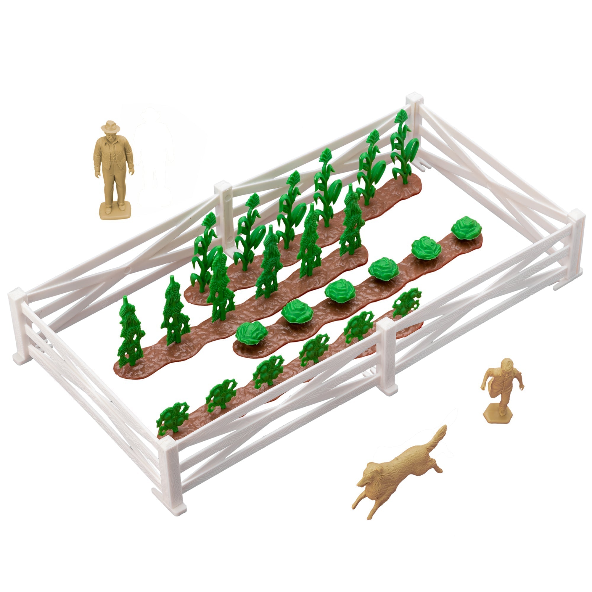 BMC Classic Marx Grandpa's Garden Plastic Farm Dog & Crops Playset