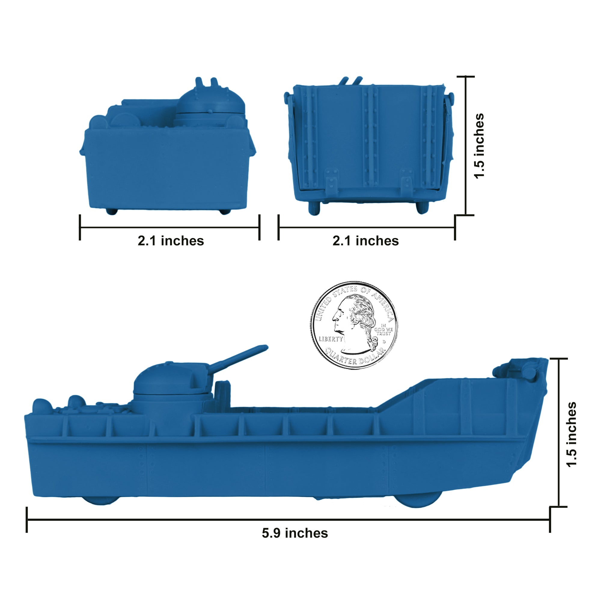 BMC Classic Marx Landing Craft Blue Plastic Army Men Vehicle