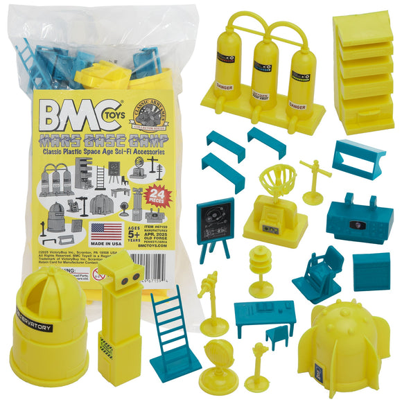 BMC Toys Classic Marx Mars Base Camp Yellow and Teal Blue colors Main Image