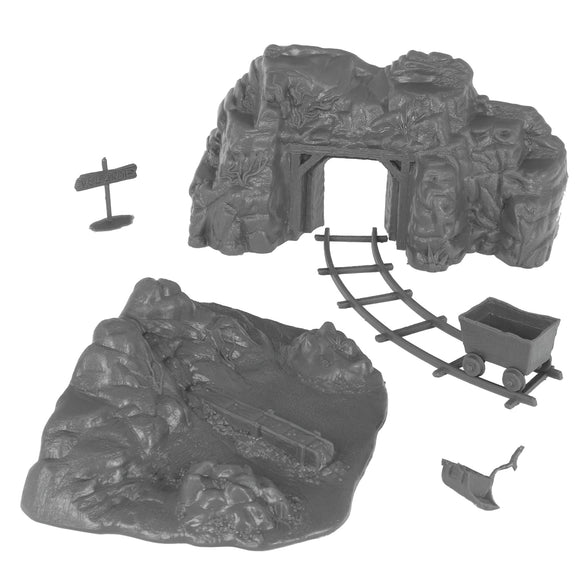 BMC Toys Classic Marx Western Gold Mine Charcoal Gray Vignette