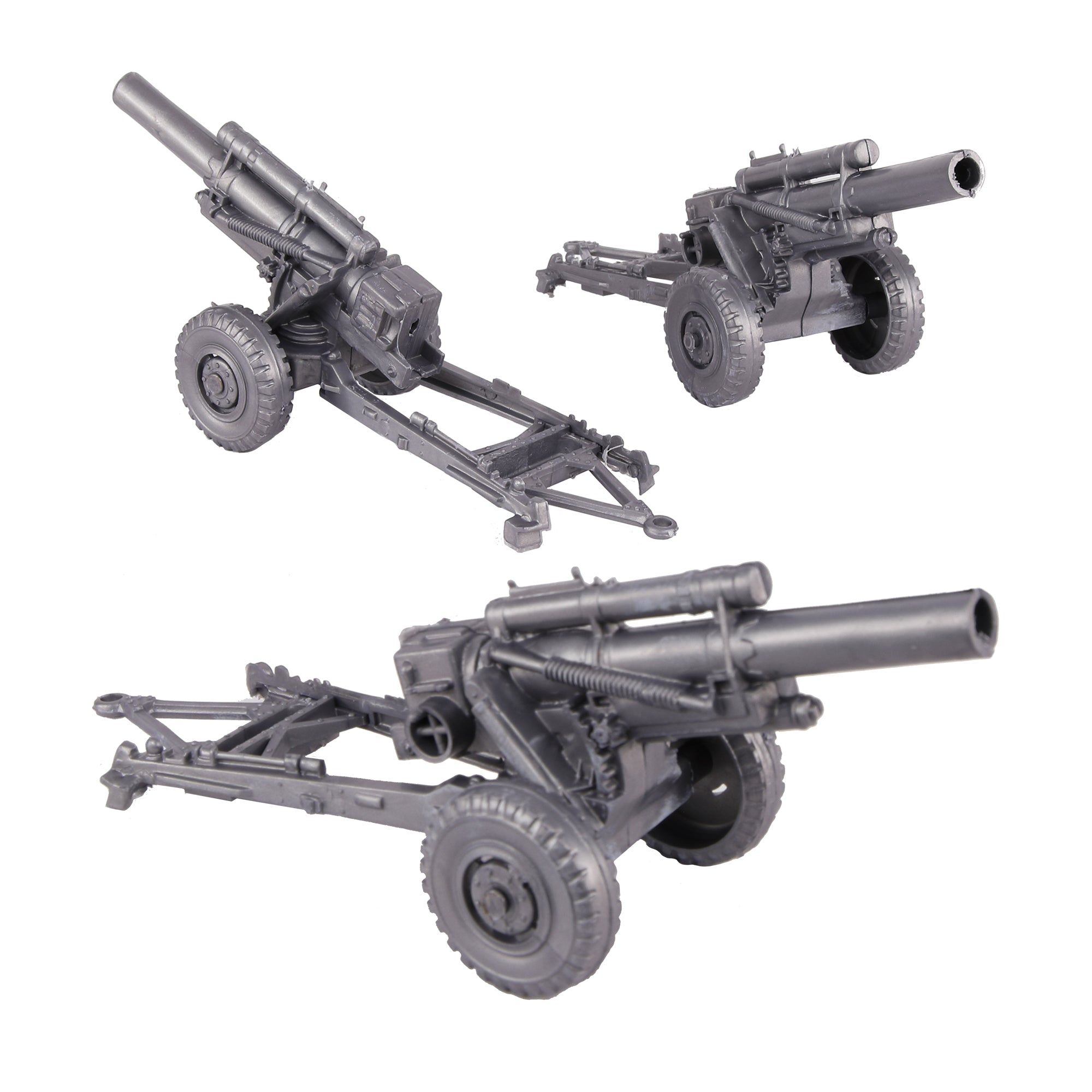 BMC Classic Marx Military HOWITZERS Silver-Gray Plastic Army Men
