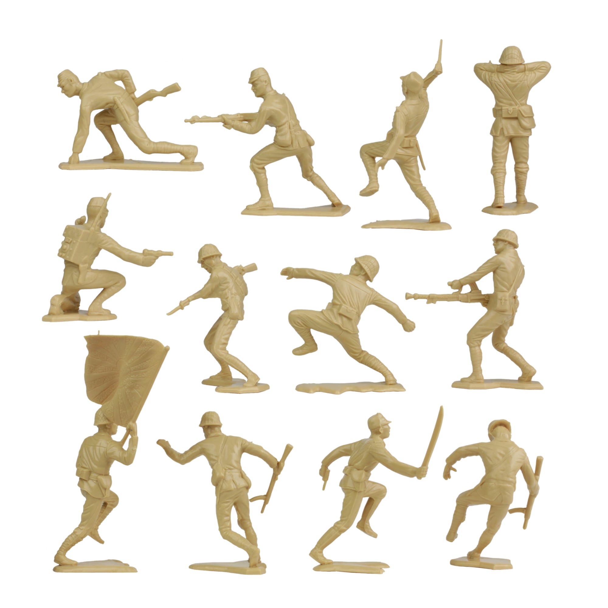 BMC Classic Marx Japanese Plastic Army Men - 32pc WW2 Soldier