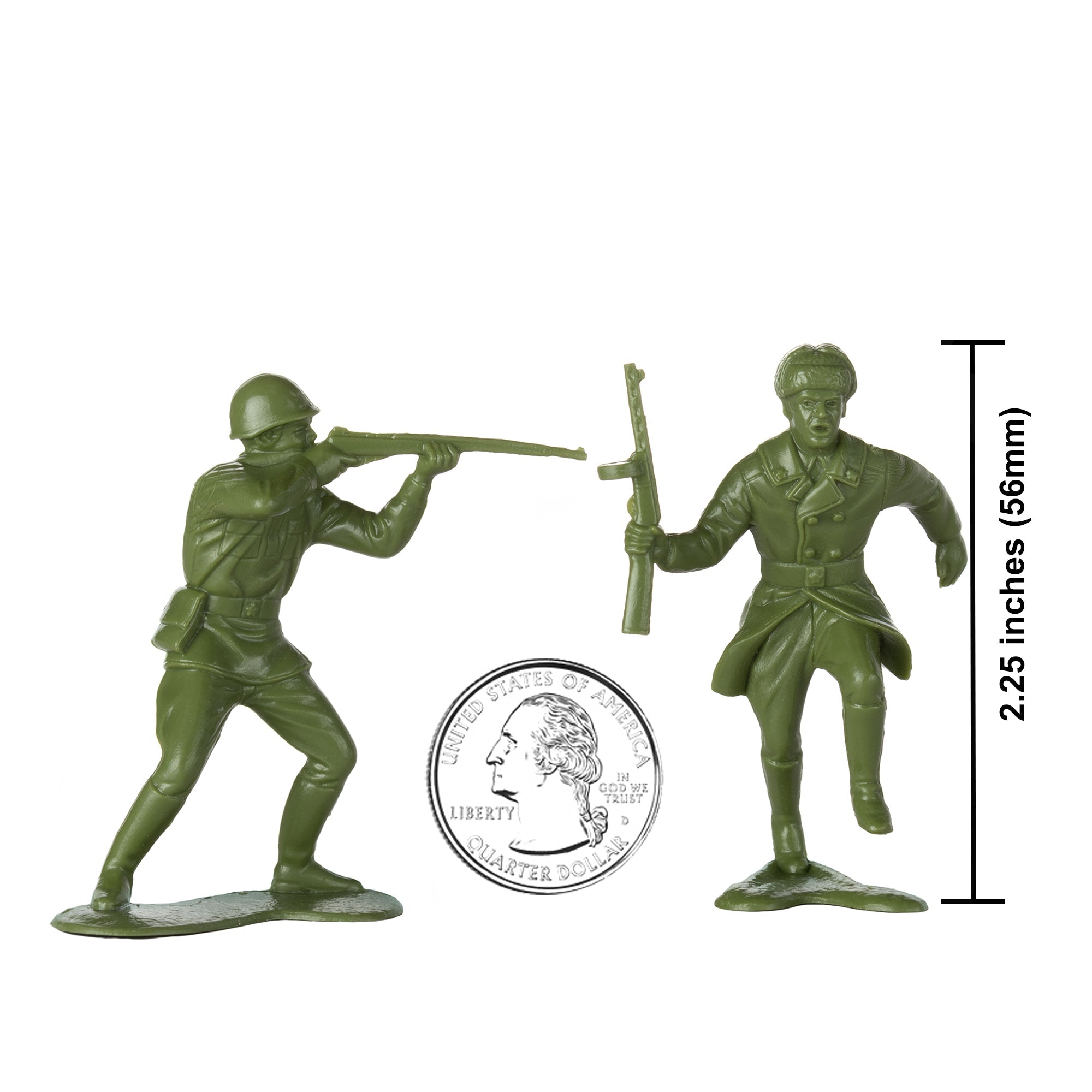 BMC Classic Marx Russian Plastic Army Men Green WW2 Soldier