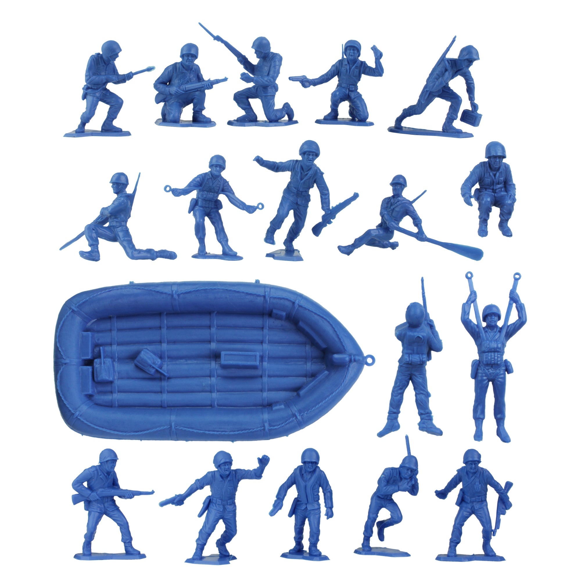 BMC Marx Plastic Army Men US Soldiers Blue WW2 Figures Made in USA