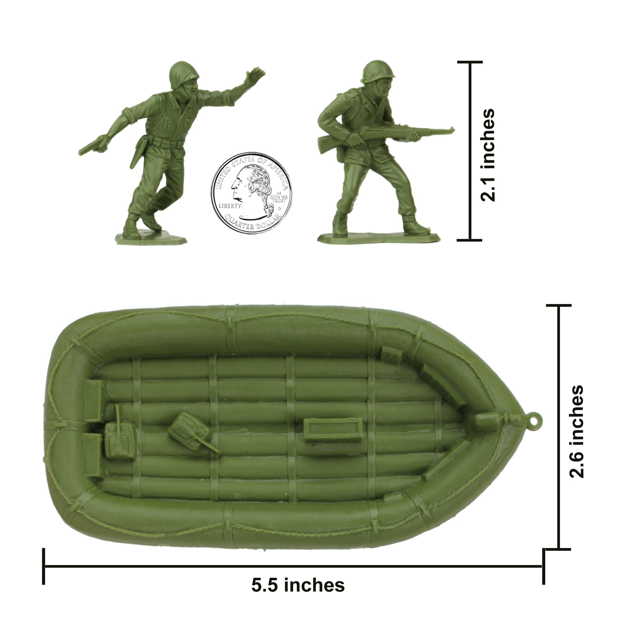 BMC Marx Plastic Army Men US Soldiers Green WW2 Figures Made in
