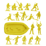 BMC Toys Classic Louis Marx & Co. WW2 Soldiers Yellow Figures Close Up