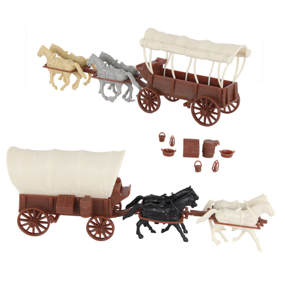 BMC CTS Covered Wagons Set Brown Vignette