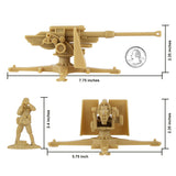 BMC Toys Classic Toy Soldiers WW2 German Flak 36 88mm Artillery Tan Scale