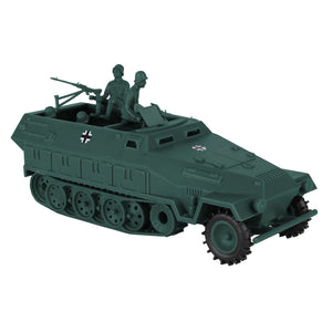 BMC Toys Classic Toy Soldiers WW2 German Halftrack Hanomag Vehicle Forest-Green Color Vignette