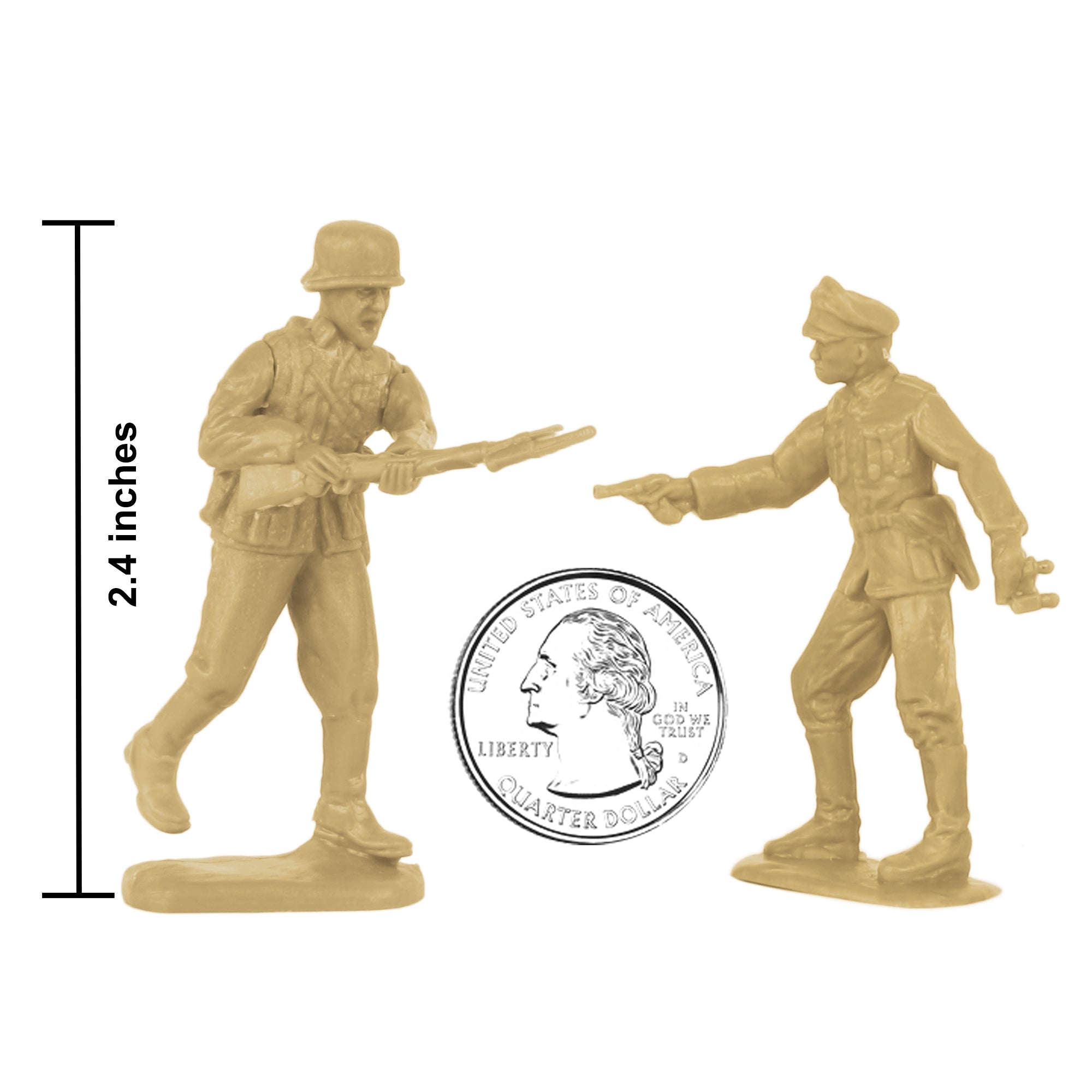 BMC CTS WW2 German Infantry Plastic Army Men - 32pc Tan Soldier
