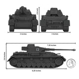 BMC Toys Classic Toy Soldiers WW2 Tank German Panzer Tank Dark Gray Scale