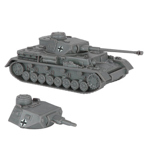 BMC Toys Classic Toy Soldiers WW2 Tank German Panzer Tank Gray Color Long Barrel Vignette