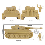 BMC Toys Classic Toy Soldiers WW2 Tank German Tiger Tank Tan Scale