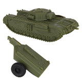 BMC Toys Classic Toy Soldiers WW2 Tank UK British Churchill Crocodile Tank OD Green Back View