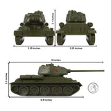 BMC Toys Classic Toy Soldiers WW2 Tank USSR T34 Tank Olive Green Scale