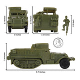 BMC Toys Classic Toy Soldiers WW2 United States M3 Halftrack Vehicle OD Green Scale