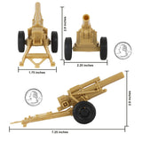 BMC Toys Classic Toy Soldiers WW2 US Long Barrel Howitzer Tan Scale