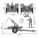 BMC Toys Classic Toy Soldiers WW2 US Short Barrel Howitzer Gray Scale