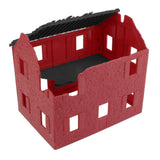 BMC Toys American Revolutionary War Barn-Red and Coal-Black Color Ruined Farm House Back View