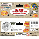 BMC Toys American Revolutionary War Barn-Red and Coal-Black Color Ruined Farm House Header Card Art